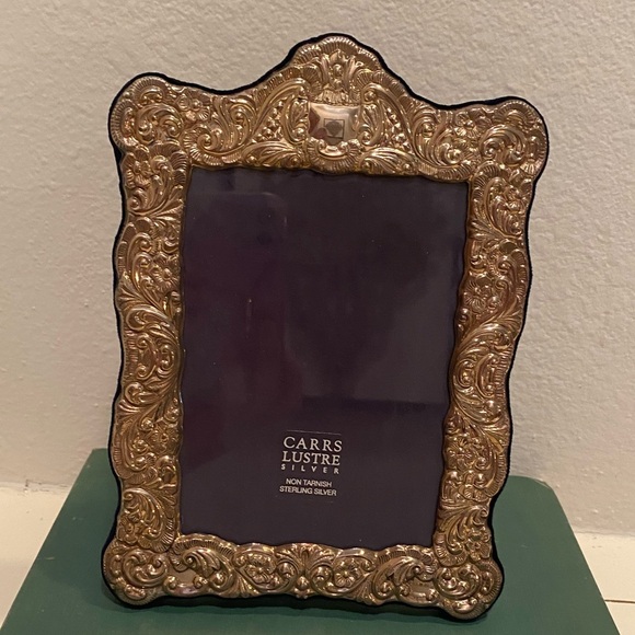 Vintage Carrs Lustre Sterling Silver Ornate 4x6 Picture Frame - Picture 1 of 12